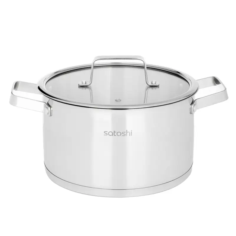 Кастрюля SATOSHI Шато, 5,9л, 24х13,5см, со стеклянной крышкой, индукция