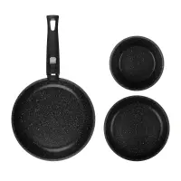 Набор посуды SATOSHI Nera, 4 предмета: ковш 1,3 л, сковороды 20 и 24 см, съёмная ручка, мраморное антипригарное покрытие, для индукции