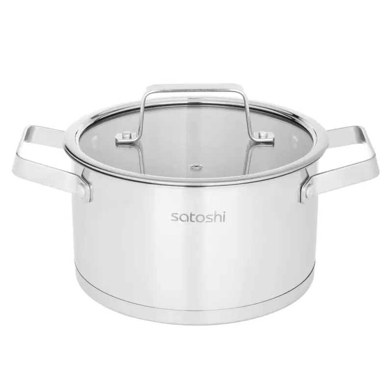 Кастрюля SATOSHI Шато, 3,4л, 20х11,5см. со стеклянной. крышкой, индукция