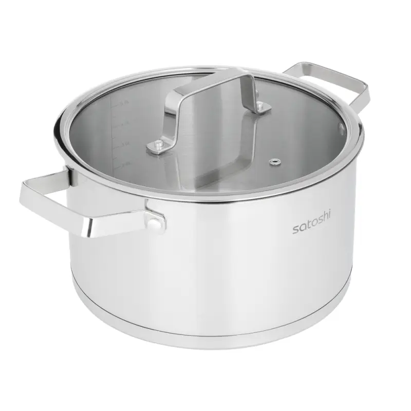 Кастрюля SATOSHI Шато, 5,9л, 24х13,5см, со стеклянной крышкой, индукция