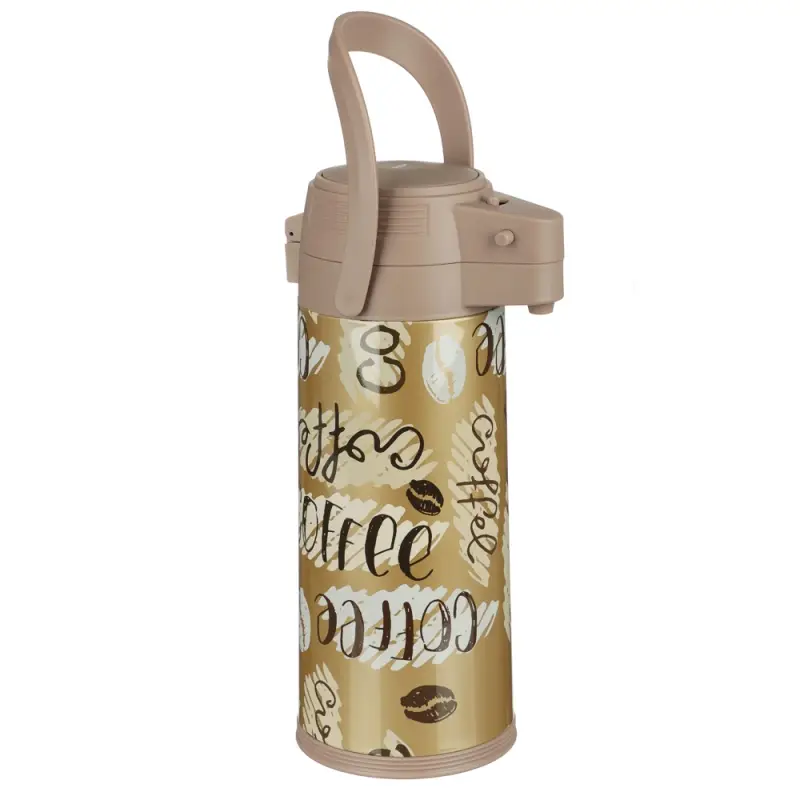 Термос SATOSHI Термос, 1,9 л, с пневмонасосом "Мокко", стеклянная колба