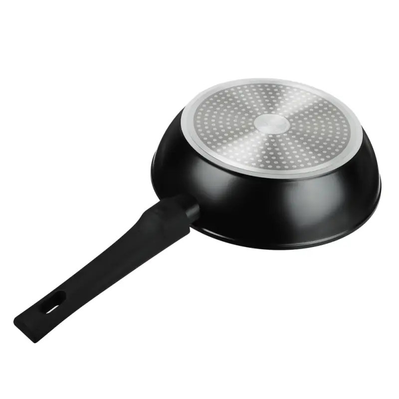 Сковорода SATOSHI Оникс, d24см, глубокая литая, антипригарное покрытие "мрамор", съемная ручка, индукция