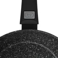 Сковорода SATOSHI Оникс, d26см, глубокая литая, антипригарное покрытие "мрамор", съемная ручка, индукция