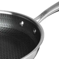 Сковорода SATOSHI Савона, 26х5,0см, Triply 3-х слойная, нержавеющая сталь 18/10, антипригарное покрытие. "соты", индукция