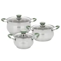 Набор кастрюль SATOSHI Марли - 6 предметов (1,9 л / 3,6 л / 6,0 л) со стеклянными крышками