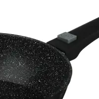 Сковорода SATOSHI Оникс, d24см, глубокая литая, антипригарное покрытие "мрамор", съемная ручка, индукция