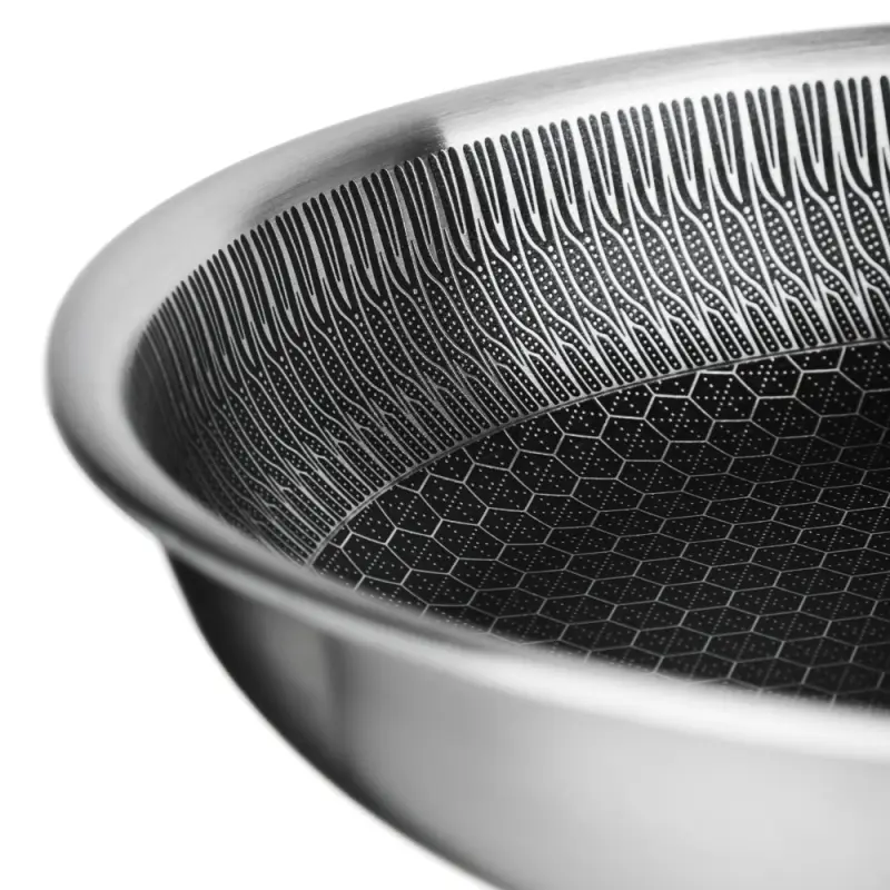 Сковорода SATOSHI Савона, 20х4,0см, Triply 3-х слойная, нержавеющая сталь 18/10, антипригарное покрытие. "соты", индукция