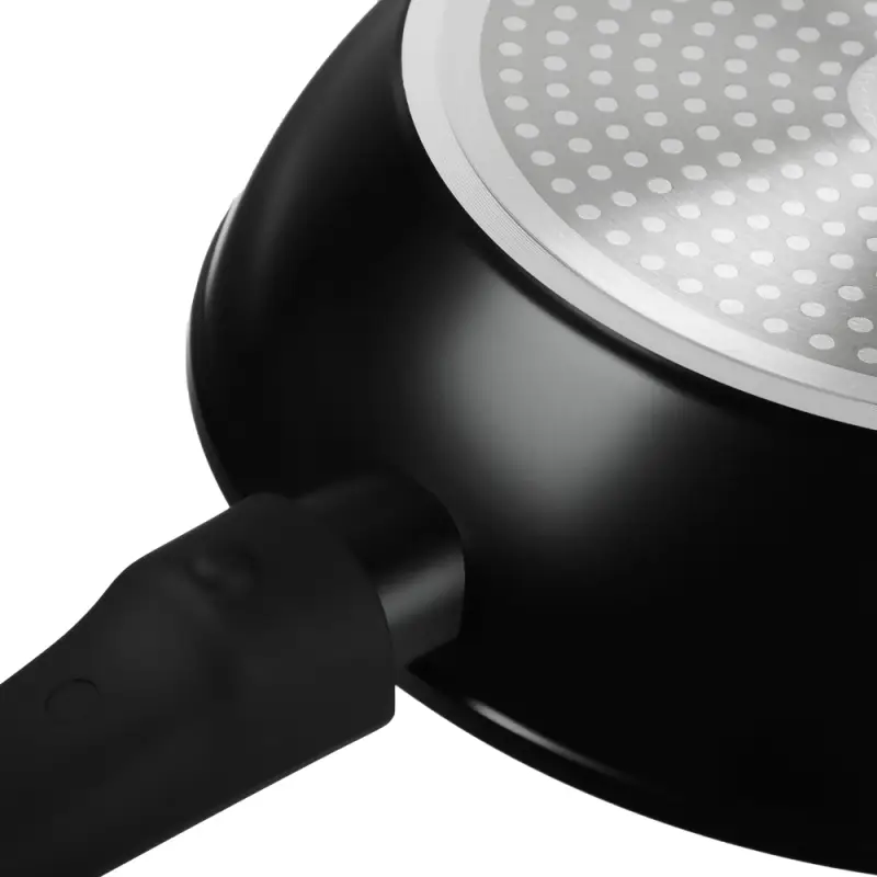 Сковорода SATOSHI Оникс, d24см, глубокая литая, антипригарное покрытие "мрамор", съемная ручка, индукция