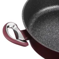 Сотейник SATOSHI Ла-Мери 4,3л, d28х8см, литой, с крышкой, антипригарное покрытие мрамор, индукция