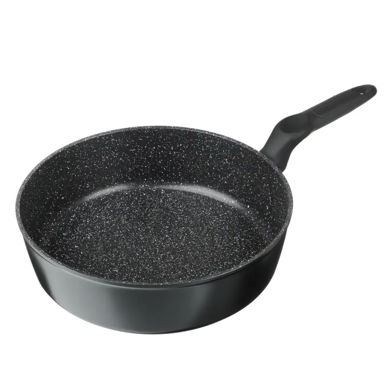 Сковорода SATOSHI Стоун, d28см, литая глубокая, антипригарное покрытие Мрамор, индукция