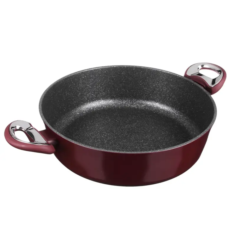 Сотейник SATOSHI Ла-Мери 4,3л, d28х8см, литой, с крышкой, антипригарное покрытие мрамор, индукция