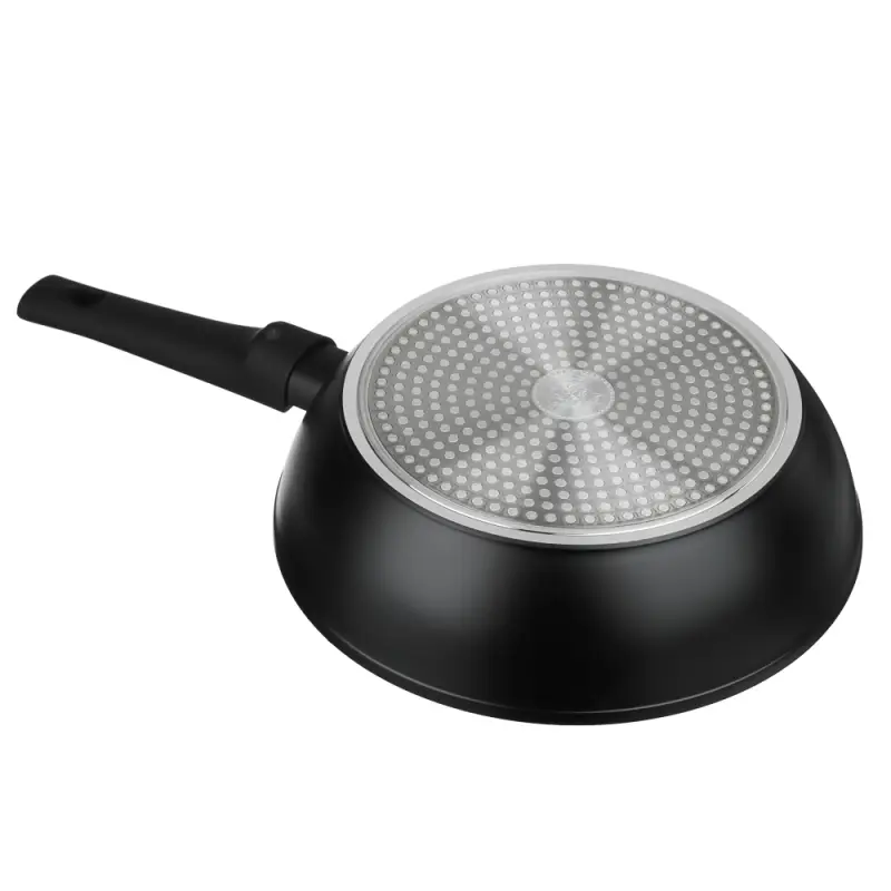 Сковорода SATOSHI Оникс, d26см, глубокая литая, антипригарное покрытие "мрамор", съемная ручка, индукция