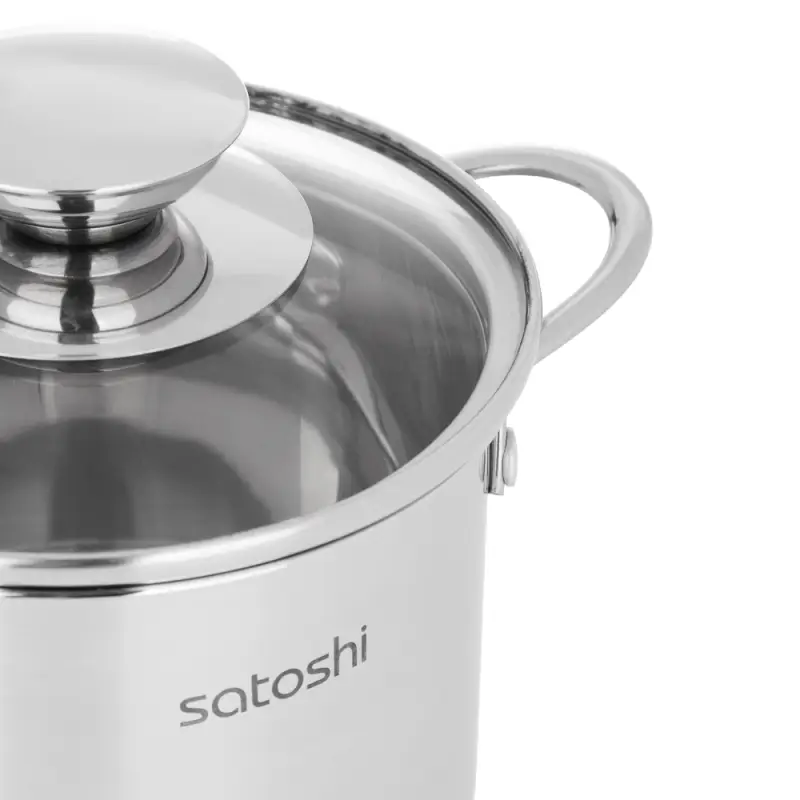 Кастрюля SATOSHI Мини, 1,0 л, 12х9,0см. со стеклянной крышкой, индукция