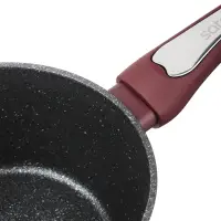 Ковш SATOSHI Ла, 1,3л, d16х8,5см, Мери литой, с крышкой, антипригарное покрытие мрамор, индукция