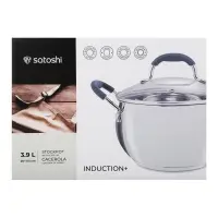 Кастрюля SATOSHI Альба, 3,9 л, 20х11,5см. со стеклянной крышкой, индукция