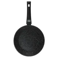Сковорода SATOSHI Оникс, d24см, глубокая литая, антипригарное покрытие "мрамор", съемная ручка, индукция