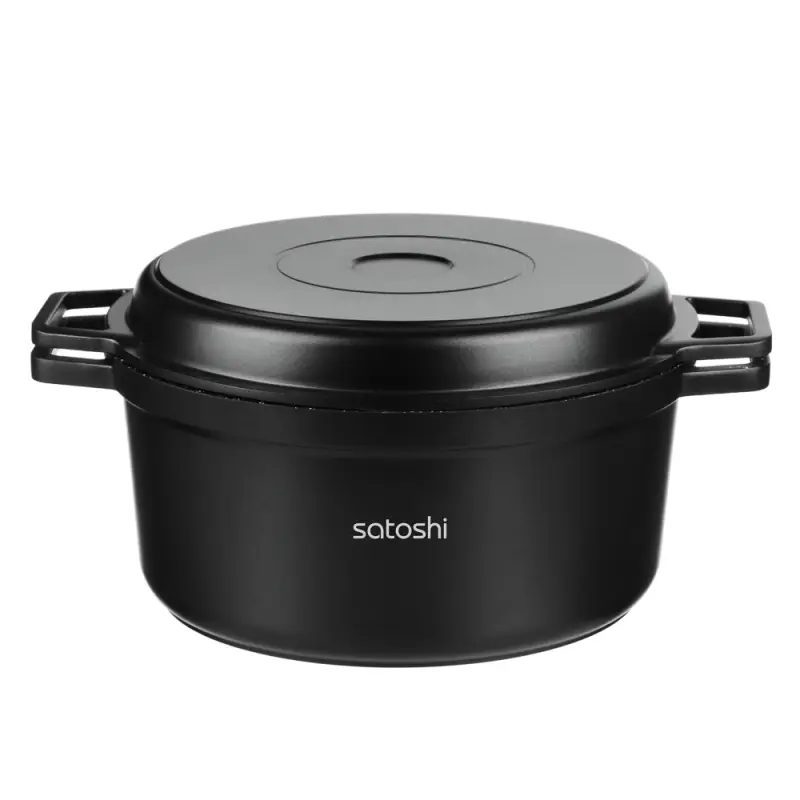 Казан SATOSHI Cheget 4,5 л - литой, с крышкой-сковородой, антипригарное покрытие, для всех плит, индукция