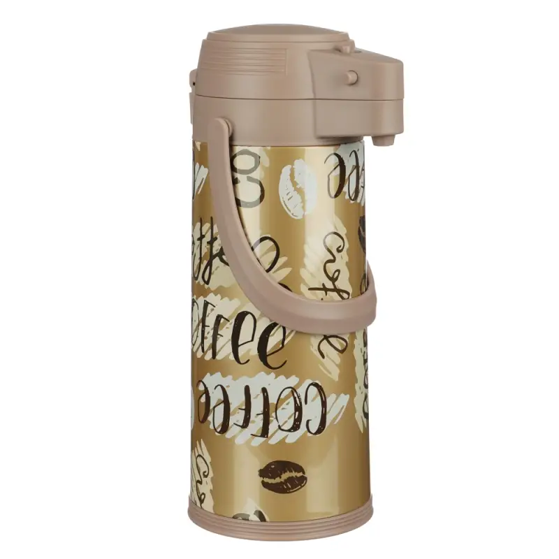 Термос SATOSHI Термос, 1,9 л, с пневмонасосом "Мокко", стеклянная колба