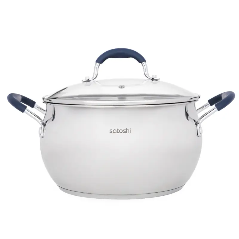 Кастрюля SATOSHI Альба, 6,5 л, 24х13,5см, со стеклянной. крышкой, индукция