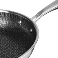 Сковорода SATOSHI Савона, 28х5,3см, Triply 3-х слойная, нержавеющая сталь 18/10, антипригарное покрытие. "соты", индукция