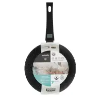 Сковорода SATOSHI Оникс, d24см, глубокая литая, антипригарное покрытие "мрамор", съемная ручка, индукция