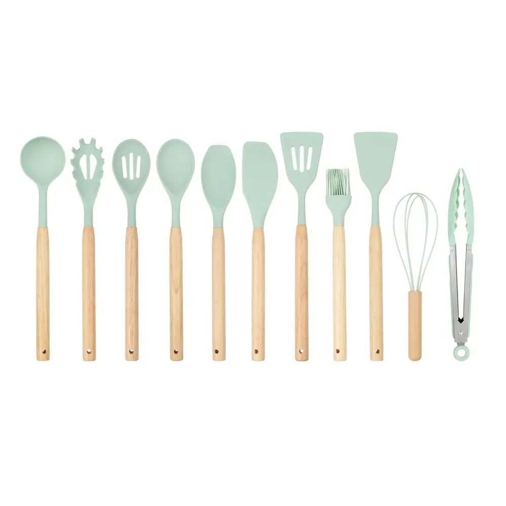 Набор SATOSHI Аллон, кухонных принадлежностей 12пр., зеленый, силикон