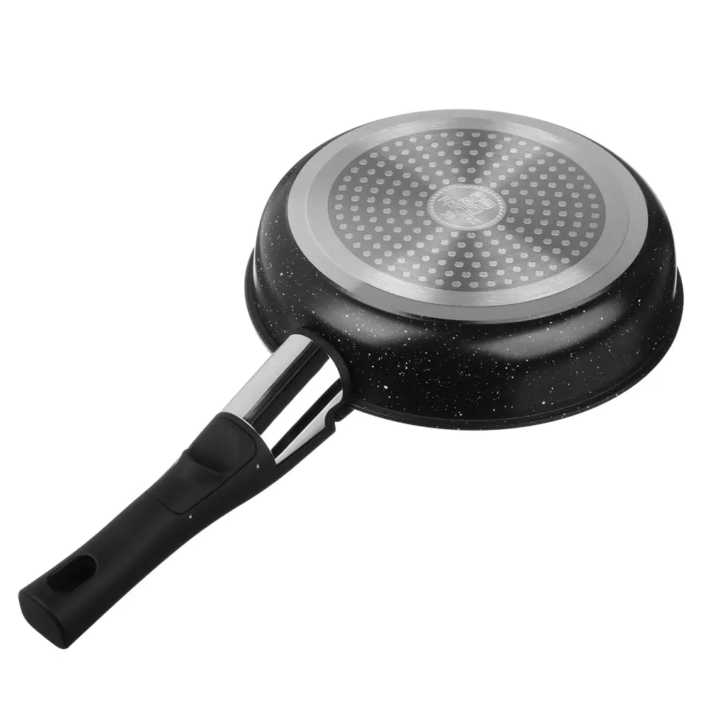 Сковорода SATOSHI Анси, Набор посуды 3пр, 20, 24 см.+съем. ручка, антиприг. покрытие мрамор, индукция