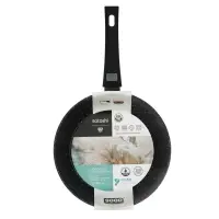 Сковорода SATOSHI Оникс, d26см, глубокая литая, антипригарное покрытие "мрамор", съемная ручка, индукция