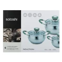 Набор кастрюль SATOSHI Марли - 6 предметов (1,9 л / 3,6 л / 6,0 л) со стеклянными крышками