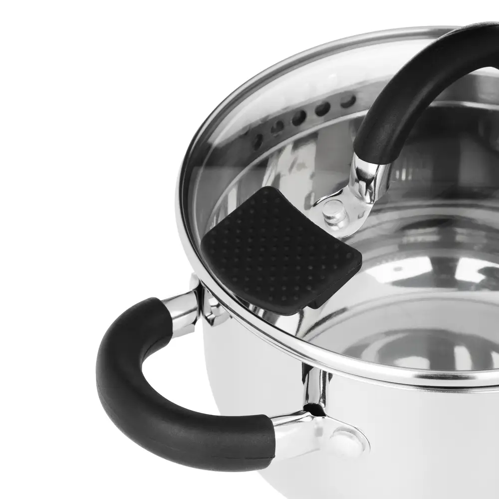 Кастрюля SATOSHI Арбон, 1,8л, 16х9,5см, со стеклянной. крышкой, индукция