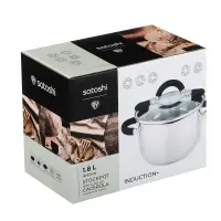 Кастрюля SATOSHI Арбон, 1,8л, 16х9,5см, со стеклянной. крышкой, индукция