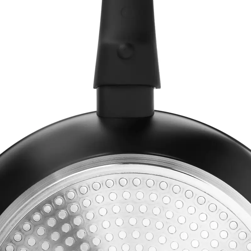 Сковорода SATOSHI Оникс, d26см, глубокая литая, антипригарное покрытие "мрамор", съемная ручка, индукция