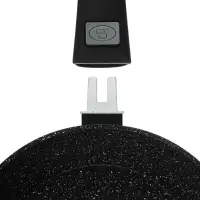 Сковорода SATOSHI Оникс, d24см, глубокая литая, антипригарное покрытие "мрамор", съемная ручка, индукция