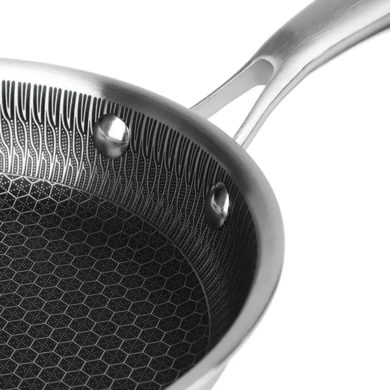 Сковорода SATOSHI Савона, 20х4,0см, Triply 3-х слойная, нержавеющая сталь 18/10, антипригарное покрытие. "соты", индукция