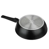 Сковорода SATOSHI Оникс, d26см, глубокая литая, антипригарное покрытие "мрамор", съемная ручка, индукция