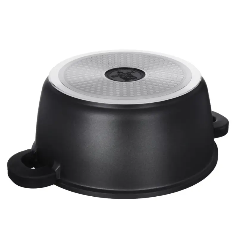 Кастрюля SATOSHI Лион, 4,2л, с крышкой d24*11, 5см, антипригарное покрытие. Мрамор, силиконовые протекторы ручек, индукция