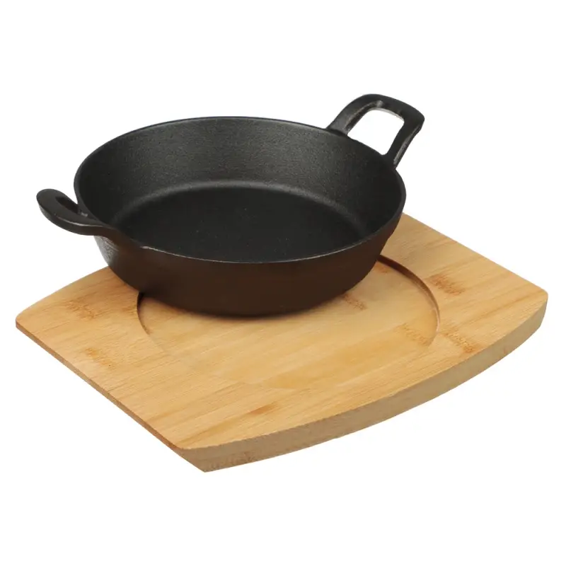 Сковорода SATOSHI Сковорода, мини на из бамбука чугун, круглая, 18см, индукция