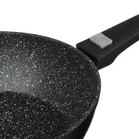 Сковорода SATOSHI Оникс, d26см, глубокая литая, антипригарное покрытие "мрамор", съемная ручка, индукция