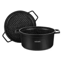 Казан SATOSHI Cheget 4,5 л - литой, с крышкой-сковородой, антипригарное покрытие, для всех плит, индукция