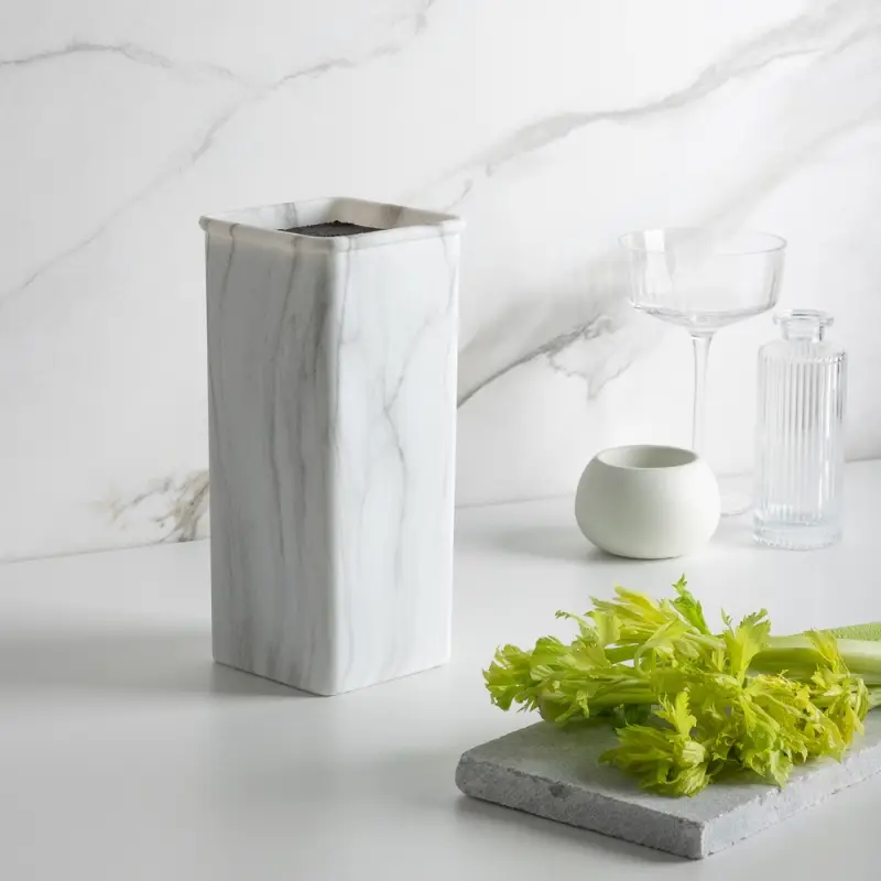 Подставка SATOSHI Мрамор, для ножей 10x10x22, 5см, полипропиленовые разделители