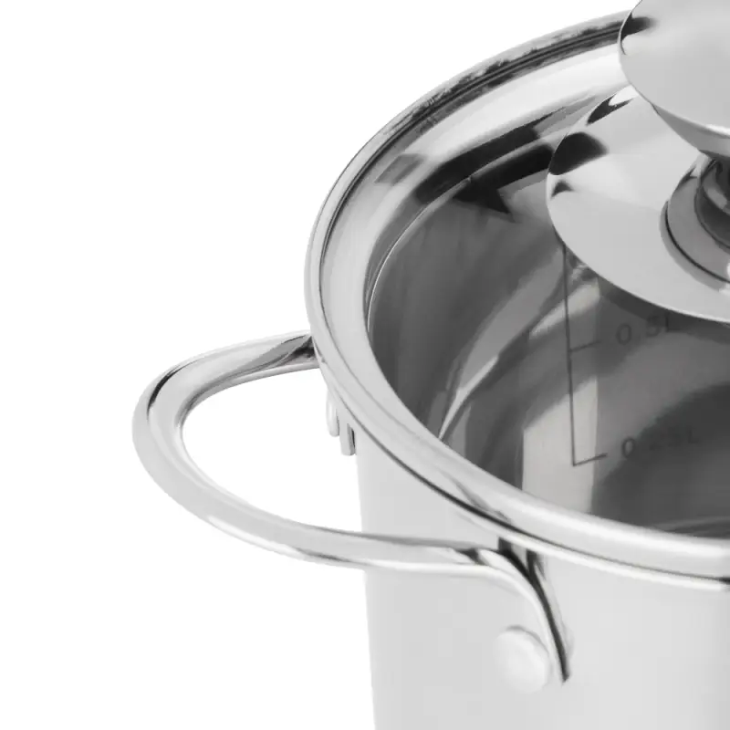 Кастрюля SATOSHI Мини, 1,0 л, 12х9,0см. со стеклянной крышкой, индукция