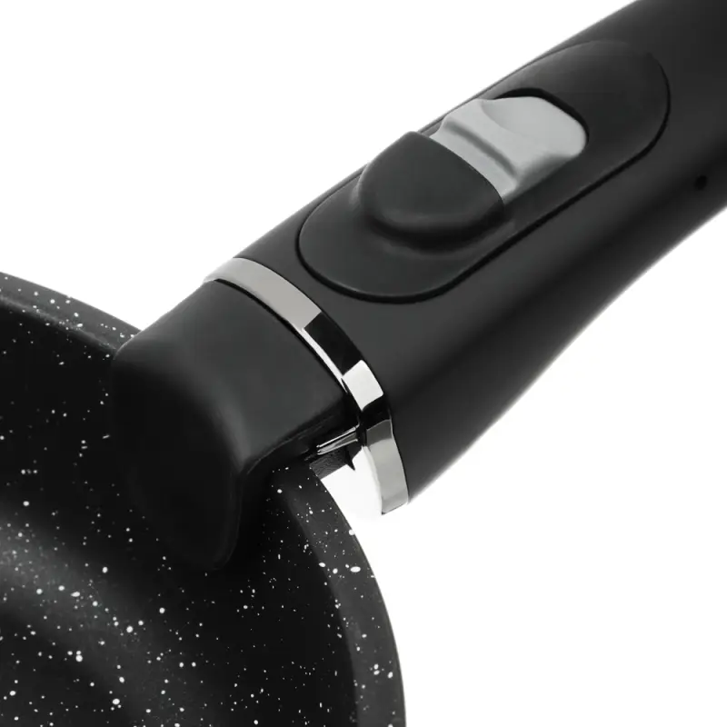 Набор посуды SATOSHI Nera, 4 предмета: ковш 1,3 л, сковороды 20 и 24 см, съёмная ручка, мраморное антипригарное покрытие, для индукции