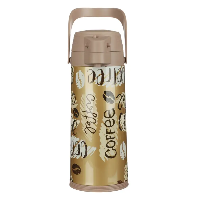 Термос SATOSHI Термос, 1,9 л, с пневмонасосом "Мокко", стеклянная колба