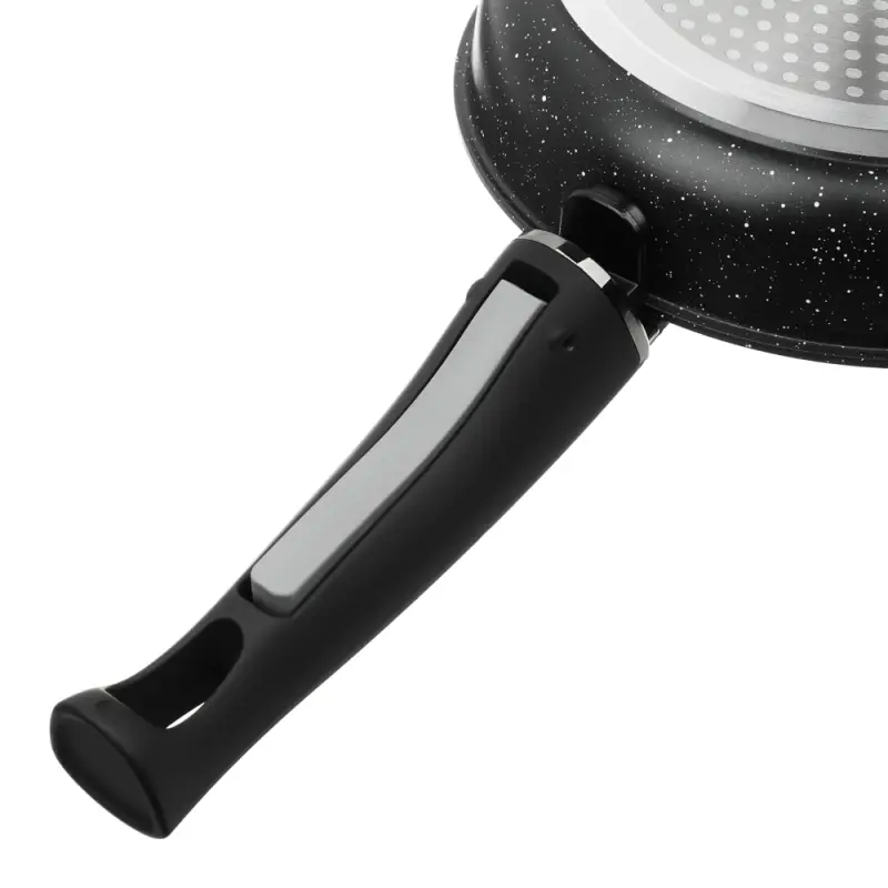 Набор посуды SATOSHI Nera, 4 предмета: ковш 1,3 л, сковороды 20 и 24 см, съёмная ручка, мраморное антипригарное покрытие, для индукции