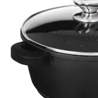 Кастрюля SATOSHI Лион, 4,2л, с крышкой d24*11, 5см, антипригарное покрытиеМрамор, силик.протекторы ручек, индукция