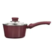 Ковш SATOSHI Ла, 1,3л, d16х8,5см, Мери литой, с крышкой, антипригарное покрытие мрамор, индукция