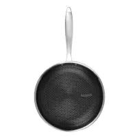 Сковорода SATOSHI Савона, 26х5,0см, Triply 3-х слойная, нержавеющая сталь 18/10, антипригарное покрытие. "соты", индукция