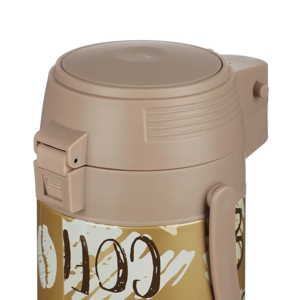 Термос SATOSHI Термос, 1,9 л, с пневмонасосом "Мокко", стеклянная колба