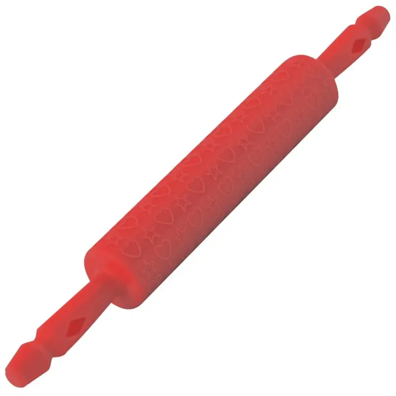 Скалка фигурная Звездочки сердечки длина 41 см Скалка фигурная Звездочки сердечки длина 41 см