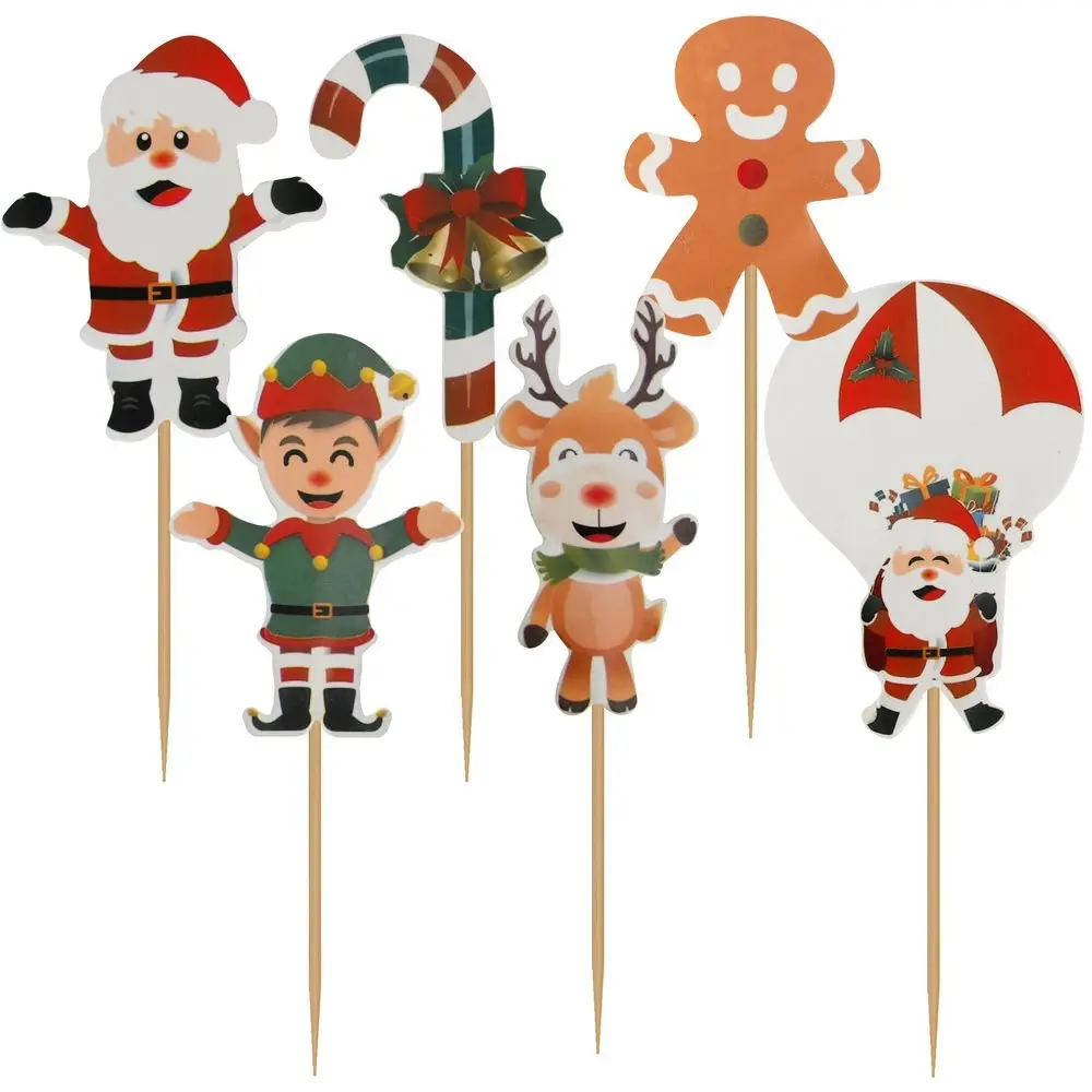 Топпер для украшения Новогодняя компания набор 6 шт Топпер для украшения Новогодняя компания набор 6 шт